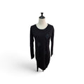 Foil Merino Dress with Zip Detail and Geometric Patterns
